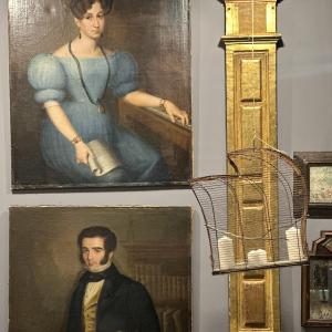 Pair Of Portraits Of A Lady And A Gentleman In Oil On Canvas