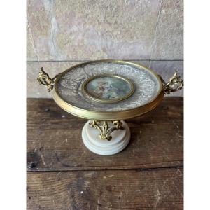 Gilt Bronze Tray With Painted Decoration, 19th Century