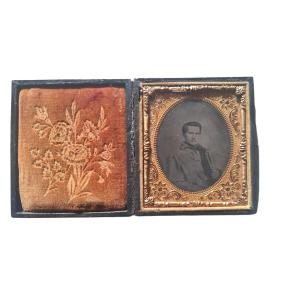 Ambrotype Photograph Of A Confederate Cavalry Soldier From The Civil War