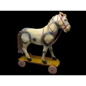 Papier-mâché Pull-along Horse, 25cm
