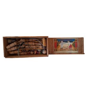 Croquet Set 1920-1930 In A Wooden Box