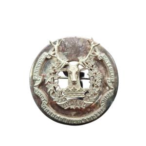 Gordon Highlanders Officers' Checkered Silver Plated Brooch