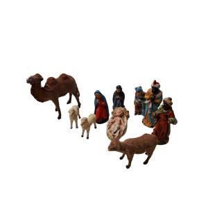 Traditional Nativity Scene Figurines Depicting The Birth Of Jesus Christ.