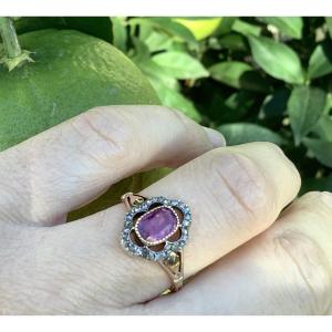 Gold And Silver Topaz And Diamond Ring