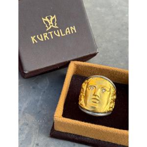  Kurtulan Silver Gold And Diamond Ring 