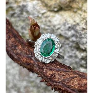 Emerald And Diamond Ring