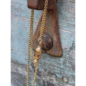 Chain With 18ct Gold Barrel Clasp