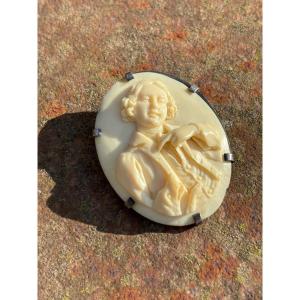 Ivory And Silver Cameo