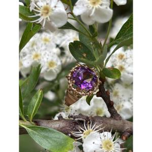 Gold And Amethyst Ring