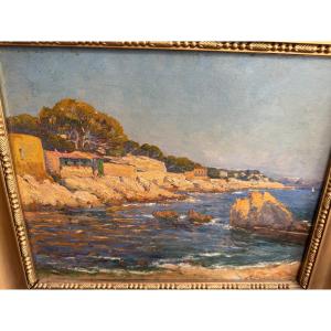 Oil On Panel J Bruneteaut. The Cornice 