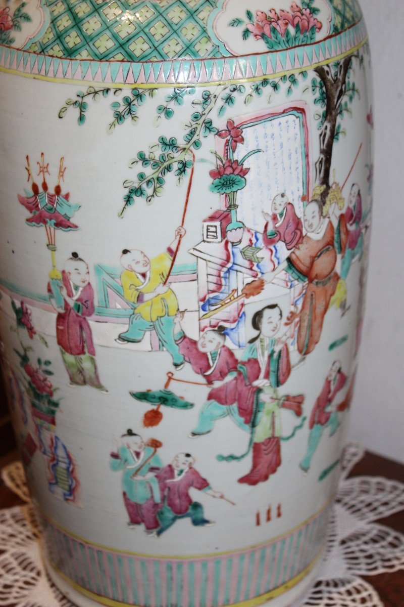 VASO IN PORCELLANA CINESE DELLA FAMIGLIA ROSA, EPOCA GUANGXU, FINE DEL XIX SECOLO.-photo-1