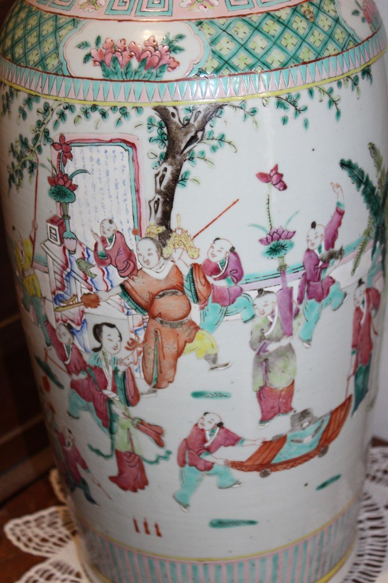 VASO IN PORCELLANA CINESE DELLA FAMIGLIA ROSA, EPOCA GUANGXU, FINE DEL XIX SECOLO.-photo-2