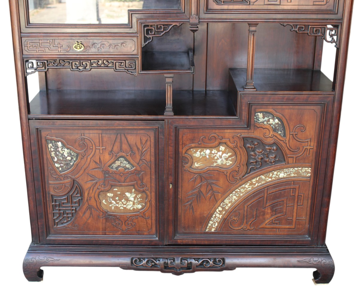 GABRIEL VIARDOT (1830-1904), GRANDE CABINET INTARSIATO IN MADREPERLA, FIRMATO.-photo-3