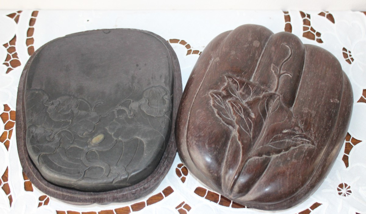 CINA XIX SECOLO, PIETRA DA INCHIOSTRO CON SCATOLA, ARTISTA TAO SHAOYUAN (1814-1865)-photo-2