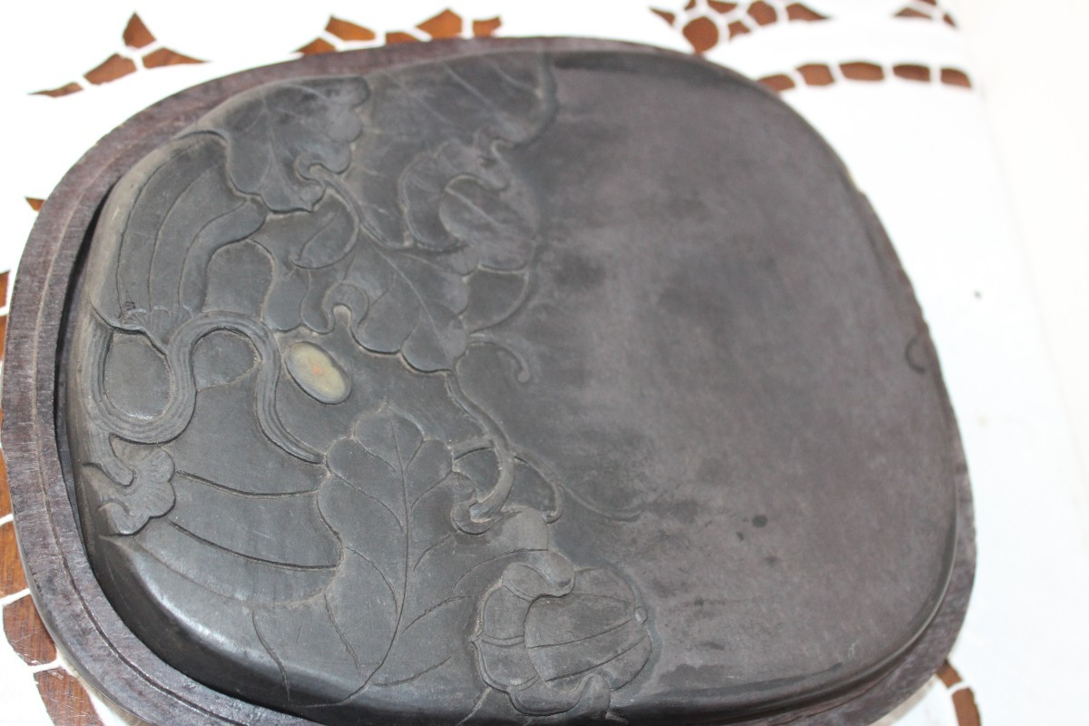 CINA XIX SECOLO, PIETRA DA INCHIOSTRO CON SCATOLA, ARTISTA TAO SHAOYUAN (1814-1865)-photo-4