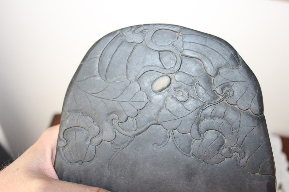 CINA XIX SECOLO, PIETRA DA INCHIOSTRO CON SCATOLA, ARTISTA TAO SHAOYUAN (1814-1865)-photo-4