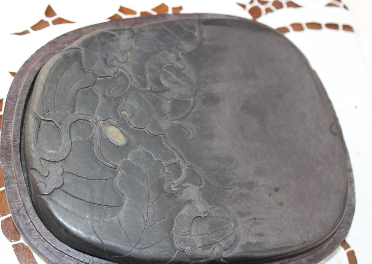 CINA XIX SECOLO, PIETRA DA INCHIOSTRO CON SCATOLA, ARTISTA TAO SHAOYUAN (1814-1865)-photo-5