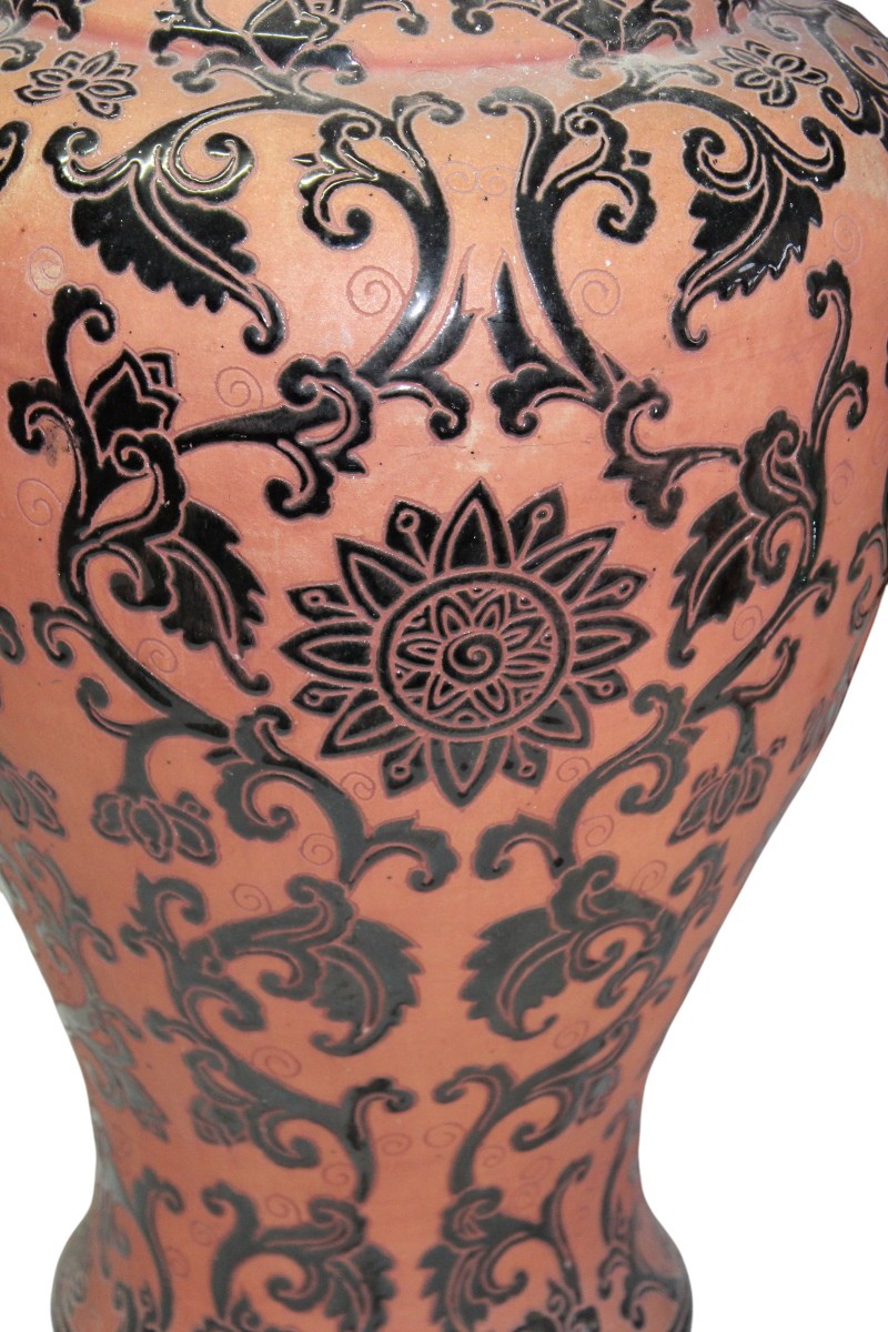 GRANDE VASO VIETNAMITA IN GRèS SMALTATO, BIEN HOA 1930/1940 CIRCA.-photo-2