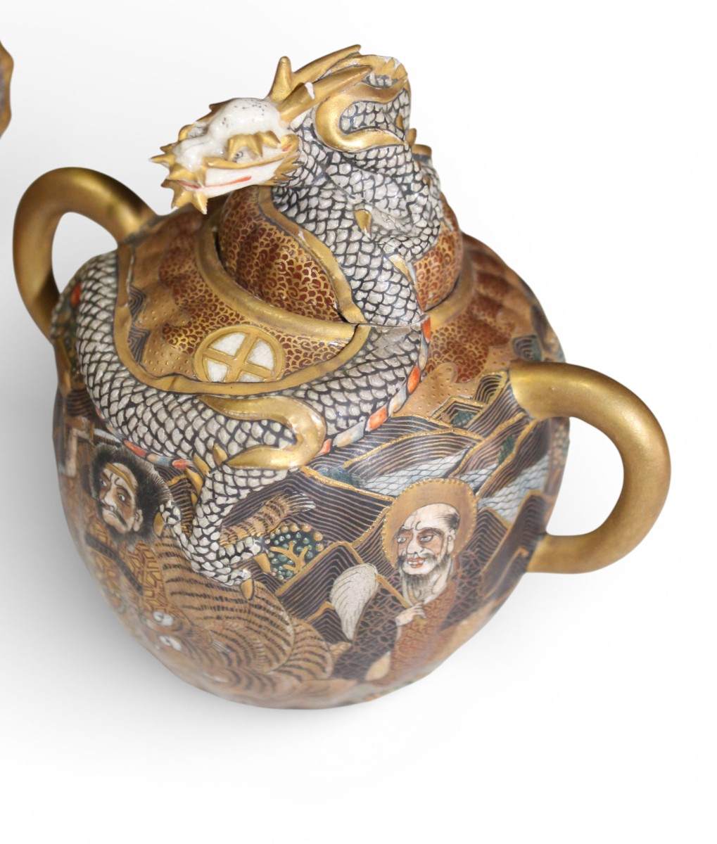 SERVIZIO DA CAFFè IN CERAMICA SATSUMA, PERIODO MEIJI, FINE DEL XIX SECOLO.-photo-4