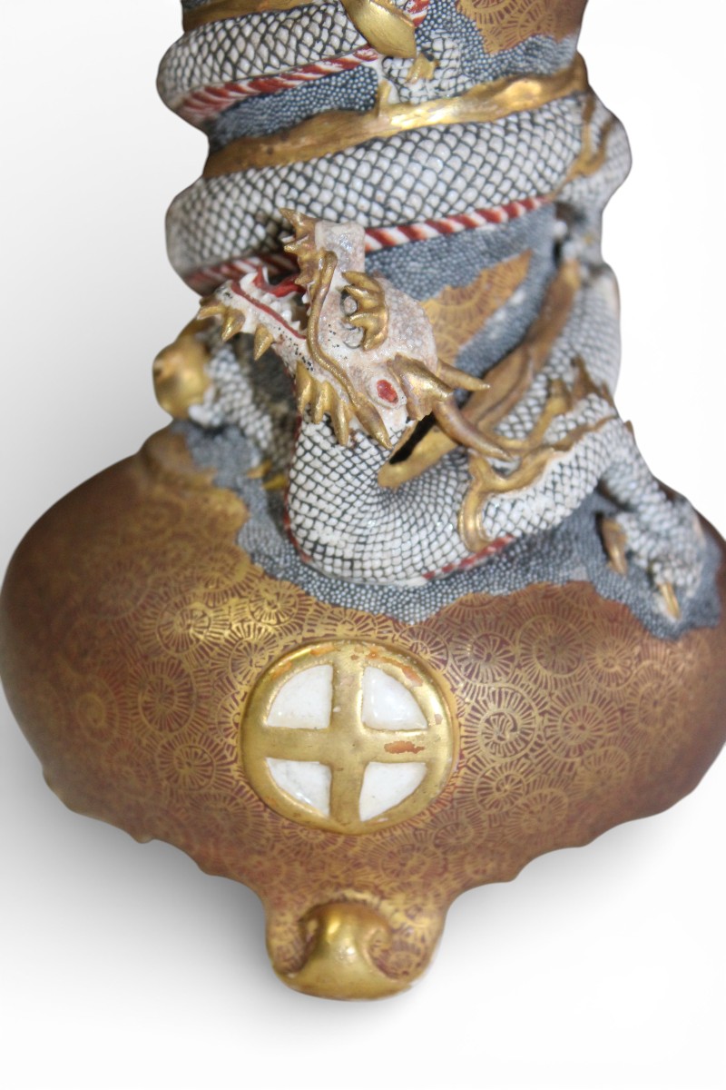 PICCOLO BRUCIA PROFUMI IN CERAMICA SATSUMA, MEIJI PERIODO, FINE DEL XIX SECOLO.-photo-2