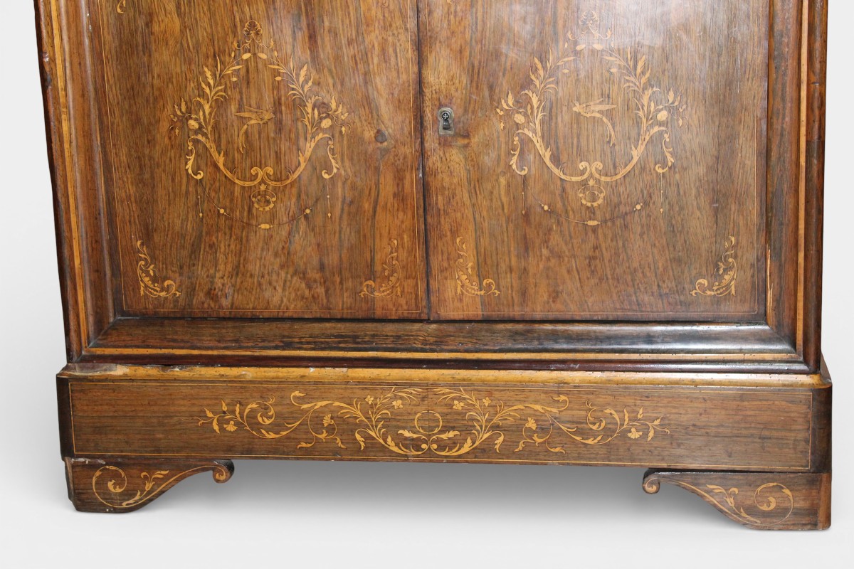 SECRETAIRE INTARSIATO DI EPOCA CARLO X (1820-1840).-photo-3