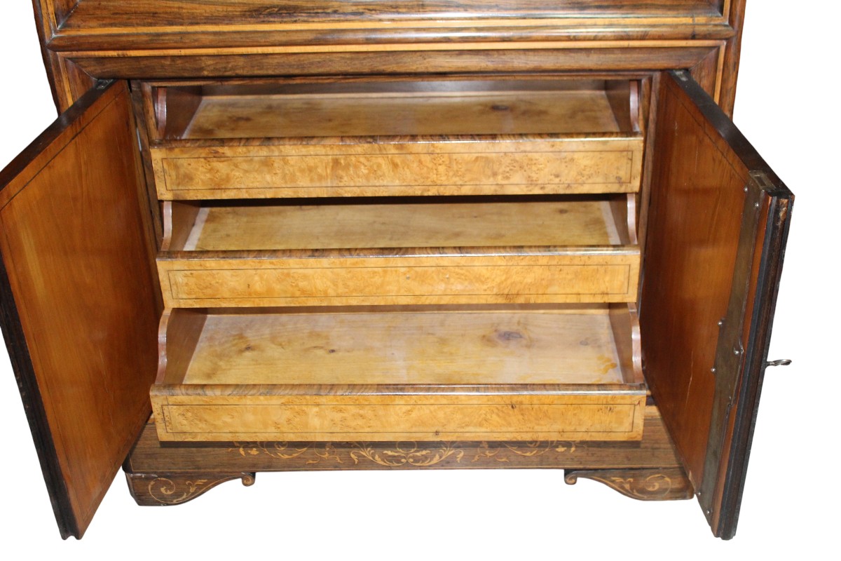 SECRETAIRE INTARSIATO DI EPOCA CARLO X (1820-1840).-photo-4