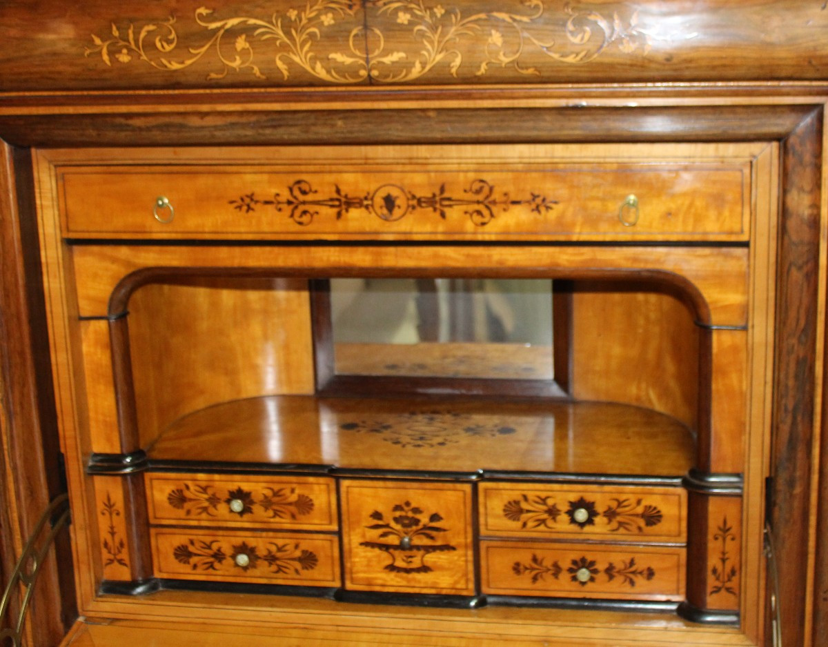 SECRETAIRE INTARSIATO DI EPOCA CARLO X (1820-1840).