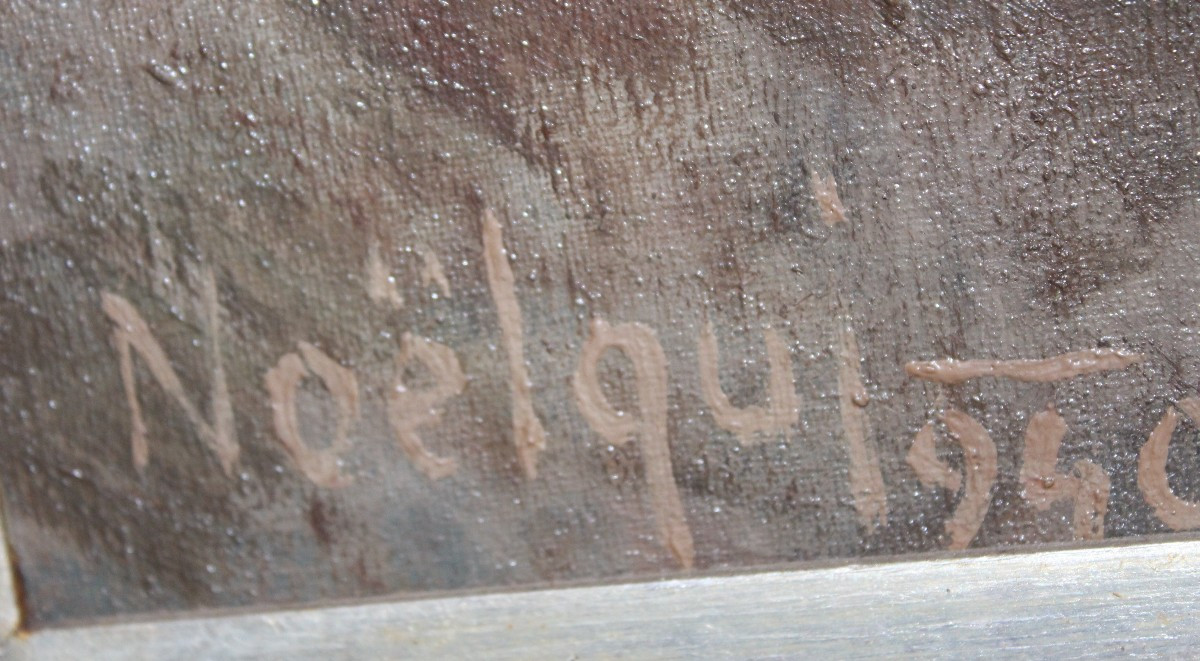 NOEL QUINTAVALLE (1893-1975) "RITRATTO DI GIOVANE DONNA IN POSA" DATATO 1940.-photo-4