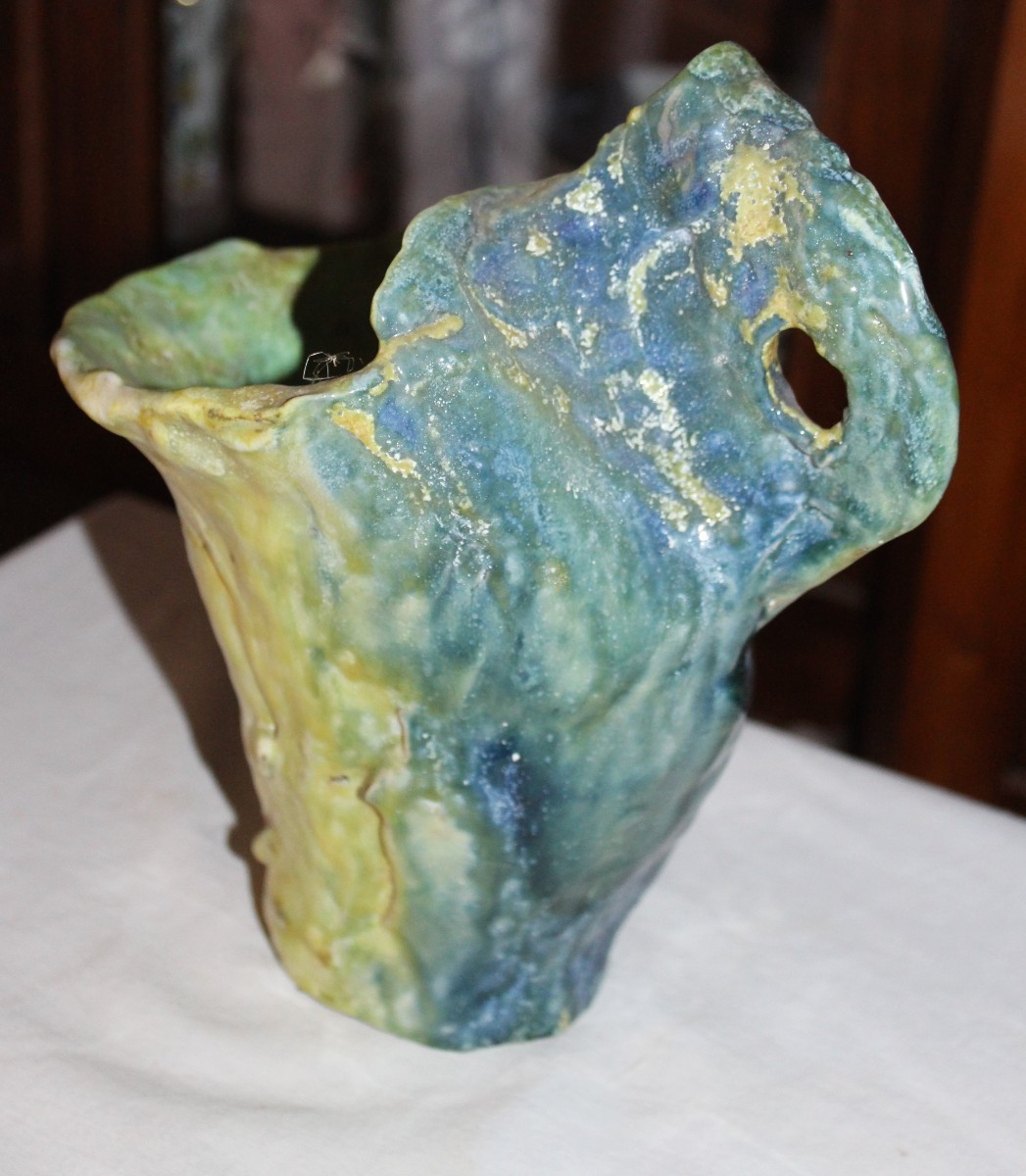 LINO BERZOINI (1893-1971) SERIE COMPLETA DI UNA CARAFFA E SEI BICCHIERIN, ANNI '50.-photo-4