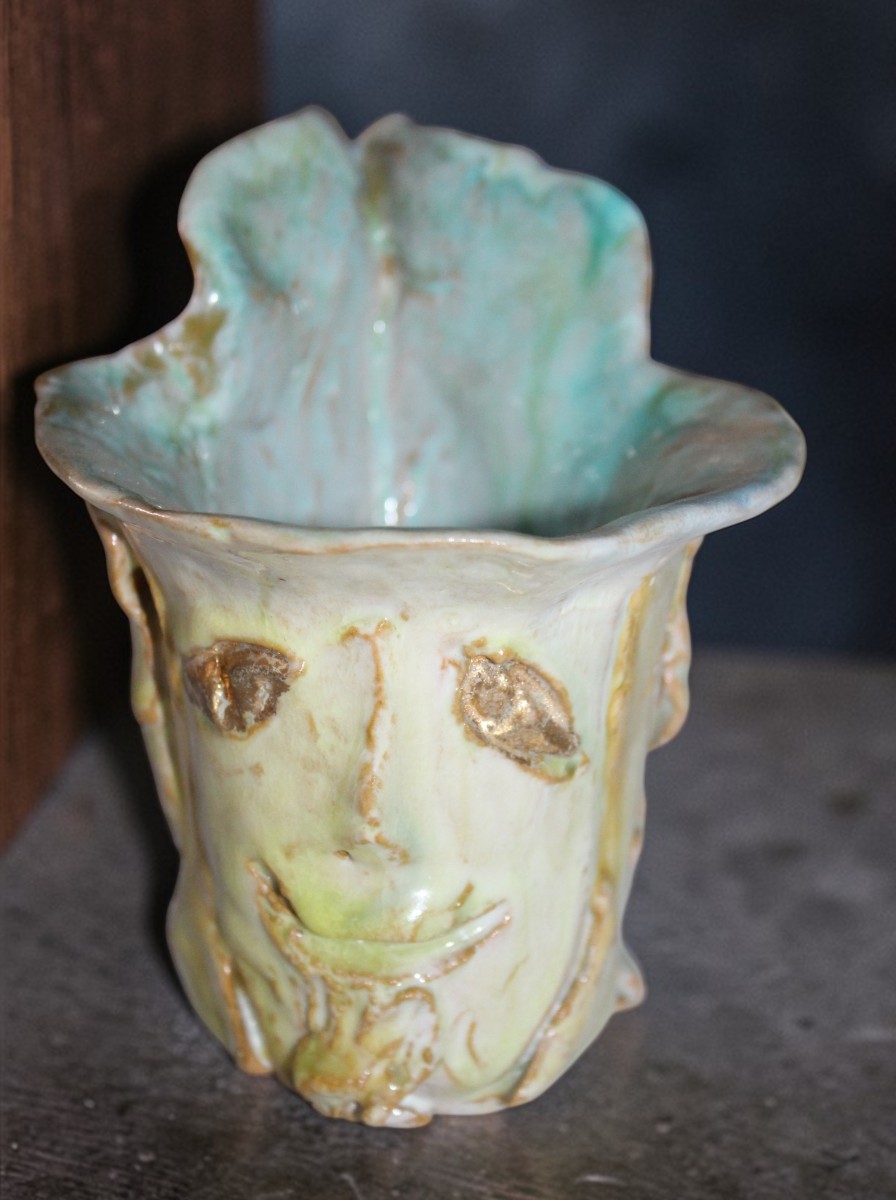 LINO BERZOINI (1893-1971) SERIE COMPLETA DI UNA CARAFFA E SEI BICCHIERIN, ANNI '50.-photo-2