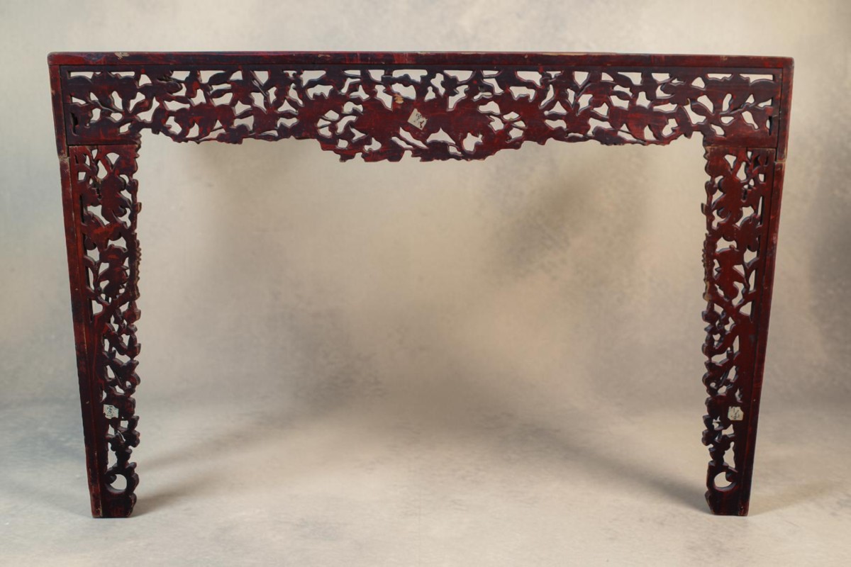 Riquadro in legno intagliato e dorato, Cina XIX secolo.-photo-1