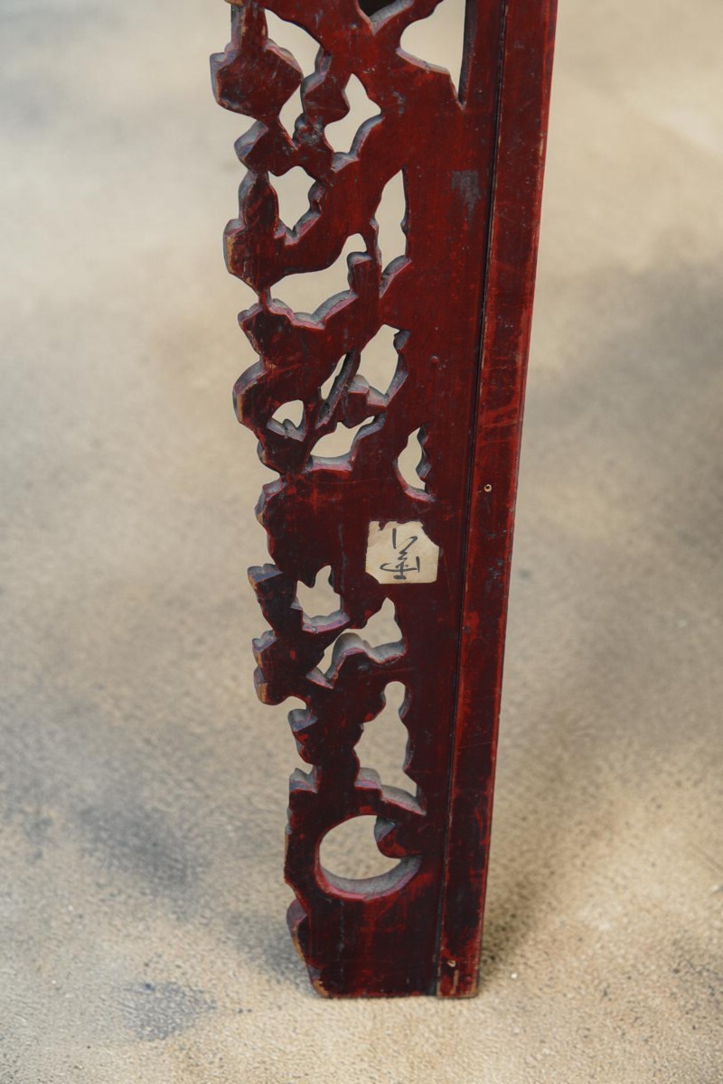 Riquadro in legno intagliato e dorato, Cina XIX secolo.-photo-2