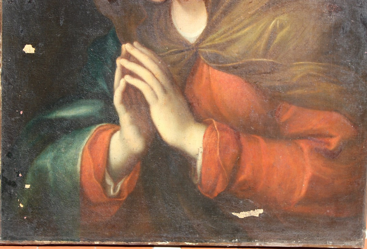 ANTONIO CAVALLUCCI 1752-1795 (cerchia di) "MADONNA ORANTE", XVIII SECOLO.-photo-1