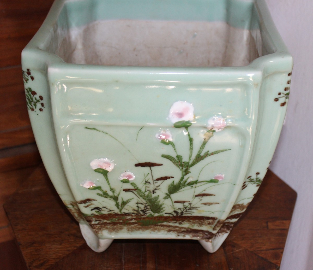 CACHE-POT IN PORCELLANA GIAPPONESE CELADON CHIAMATA SETO, MEIJI PERIODO, FINE DEL XIX SECOLO.-photo-1