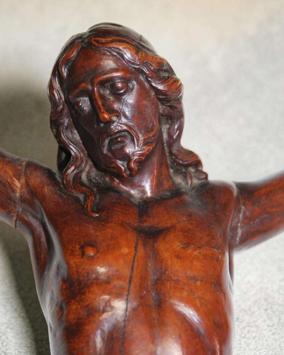 CRISTO IN LEGNO DI BOSSO INTAGLIATO, XVIII SECOLO.-photo-3