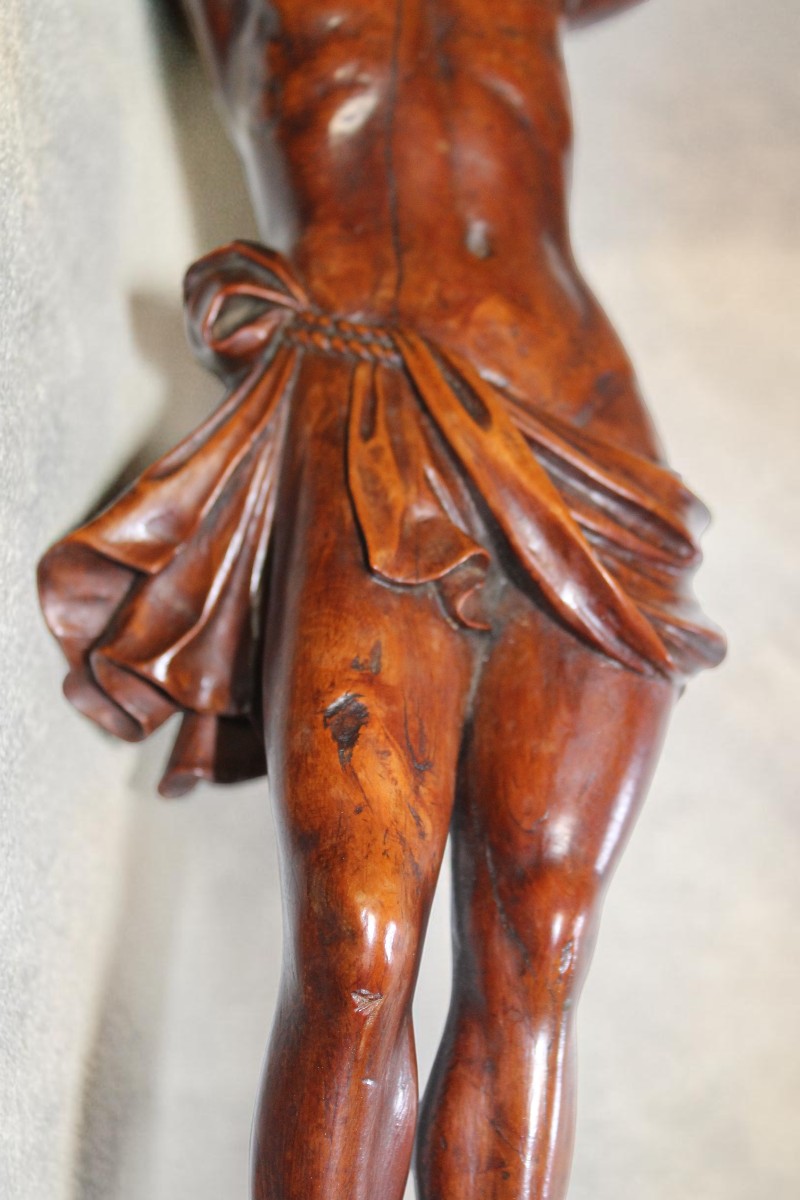 CRISTO IN LEGNO DI BOSSO INTAGLIATO, XVIII SECOLO.-photo-1