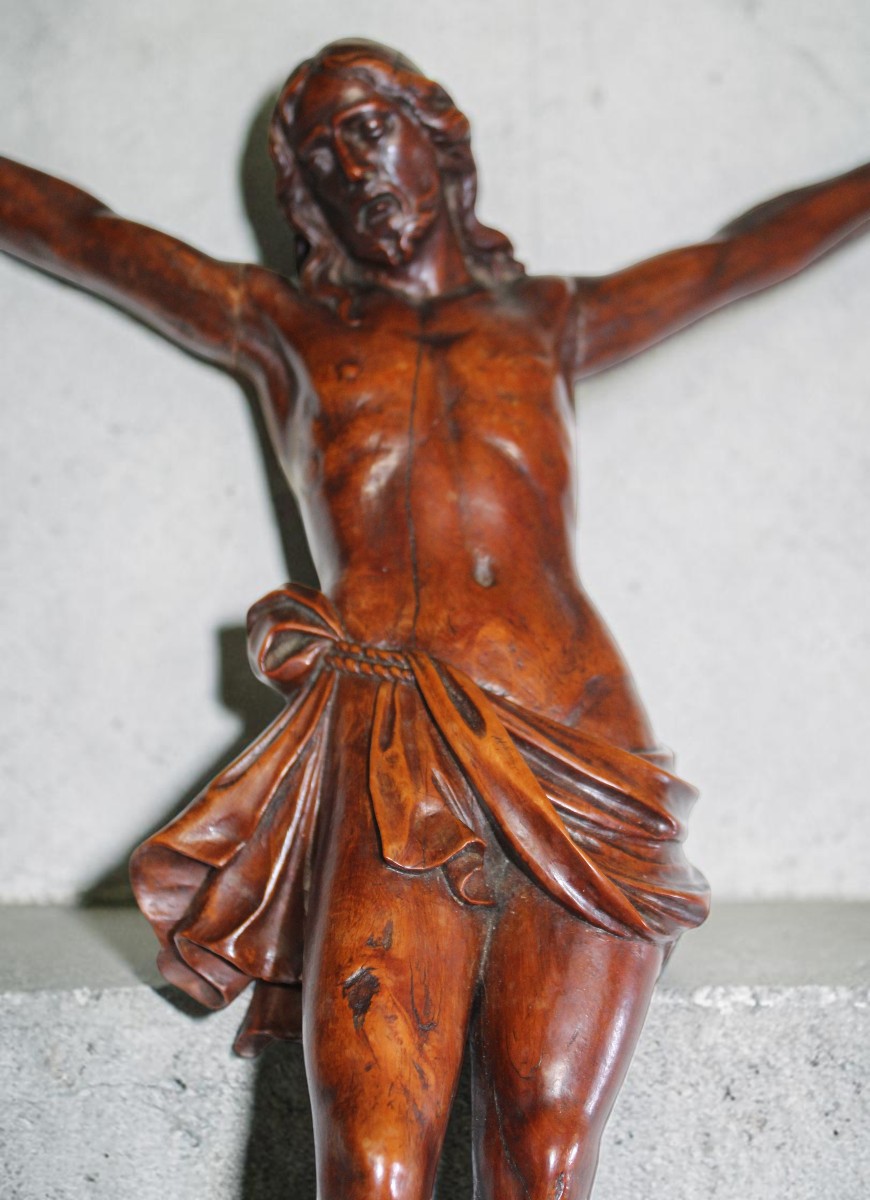 CRISTO IN LEGNO DI BOSSO INTAGLIATO, XVIII SECOLO.