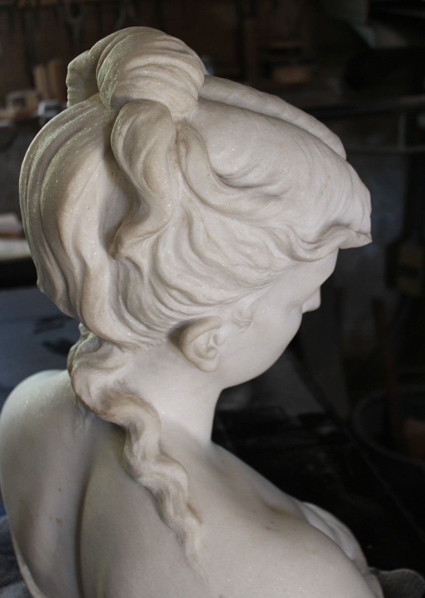 BUSTO DI DAMA IN MARMO, XIX SECOLO.-photo-4
