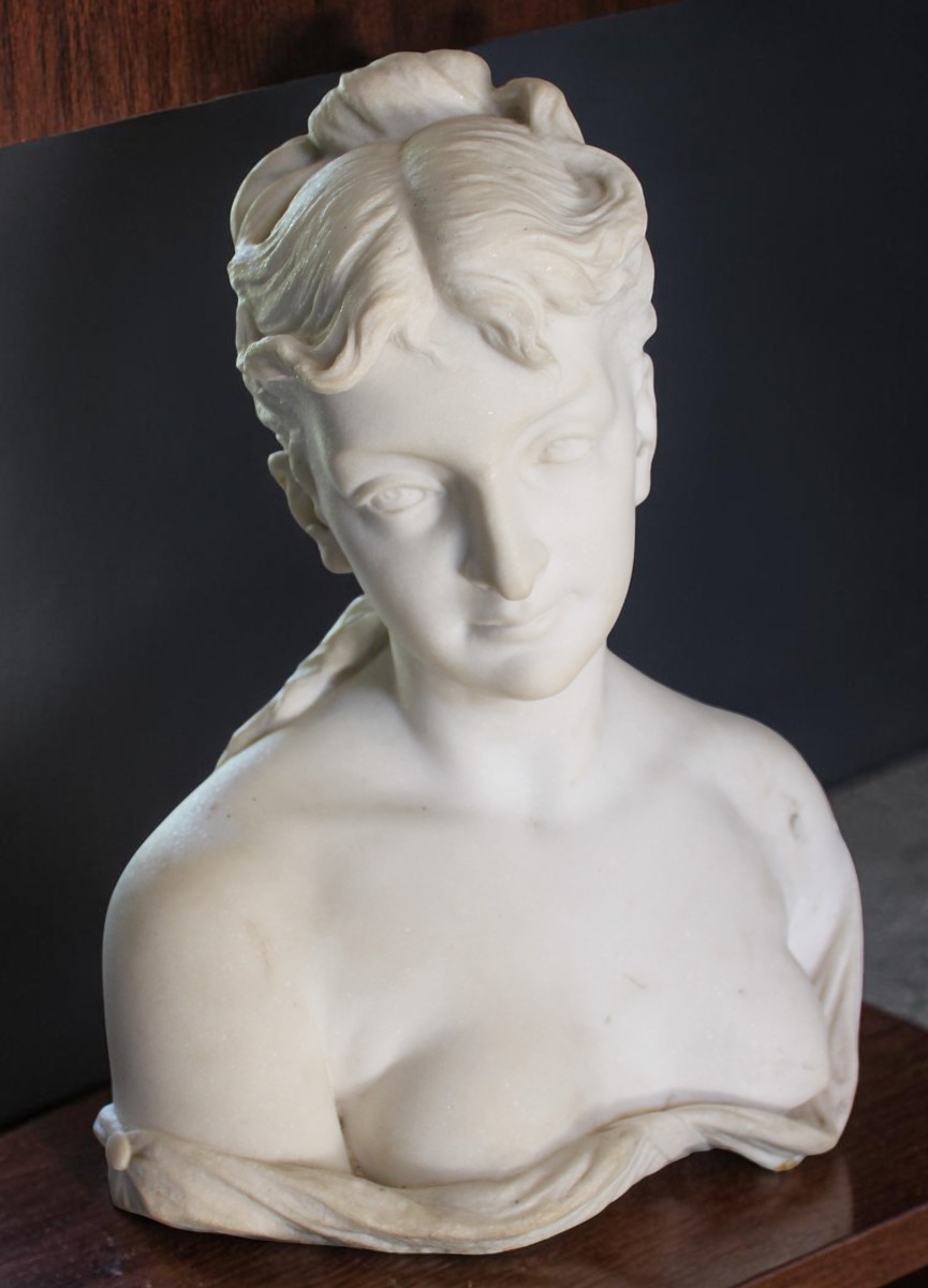 BUSTO DI DAMA IN MARMO, XIX SECOLO.