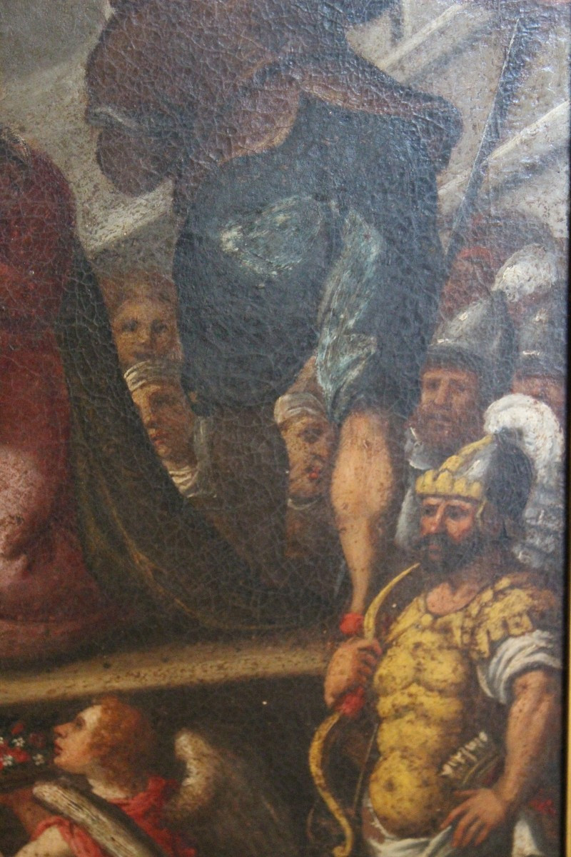 DIPINTO OLIO SU TELA DEL XVII SECOLO, "MARTIRIO", SCUOLA ITALIANA.-photo-4
