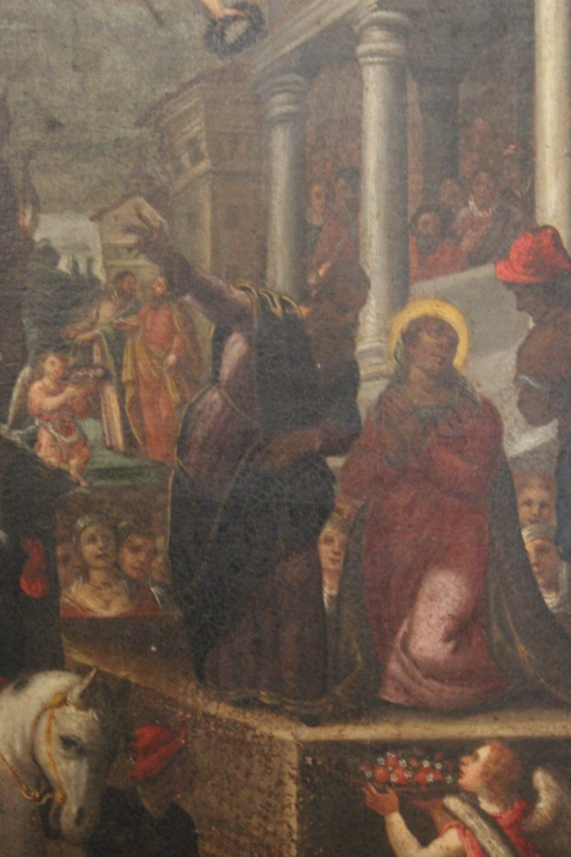 DIPINTO OLIO SU TELA DEL XVII SECOLO, "MARTIRIO", SCUOLA ITALIANA.