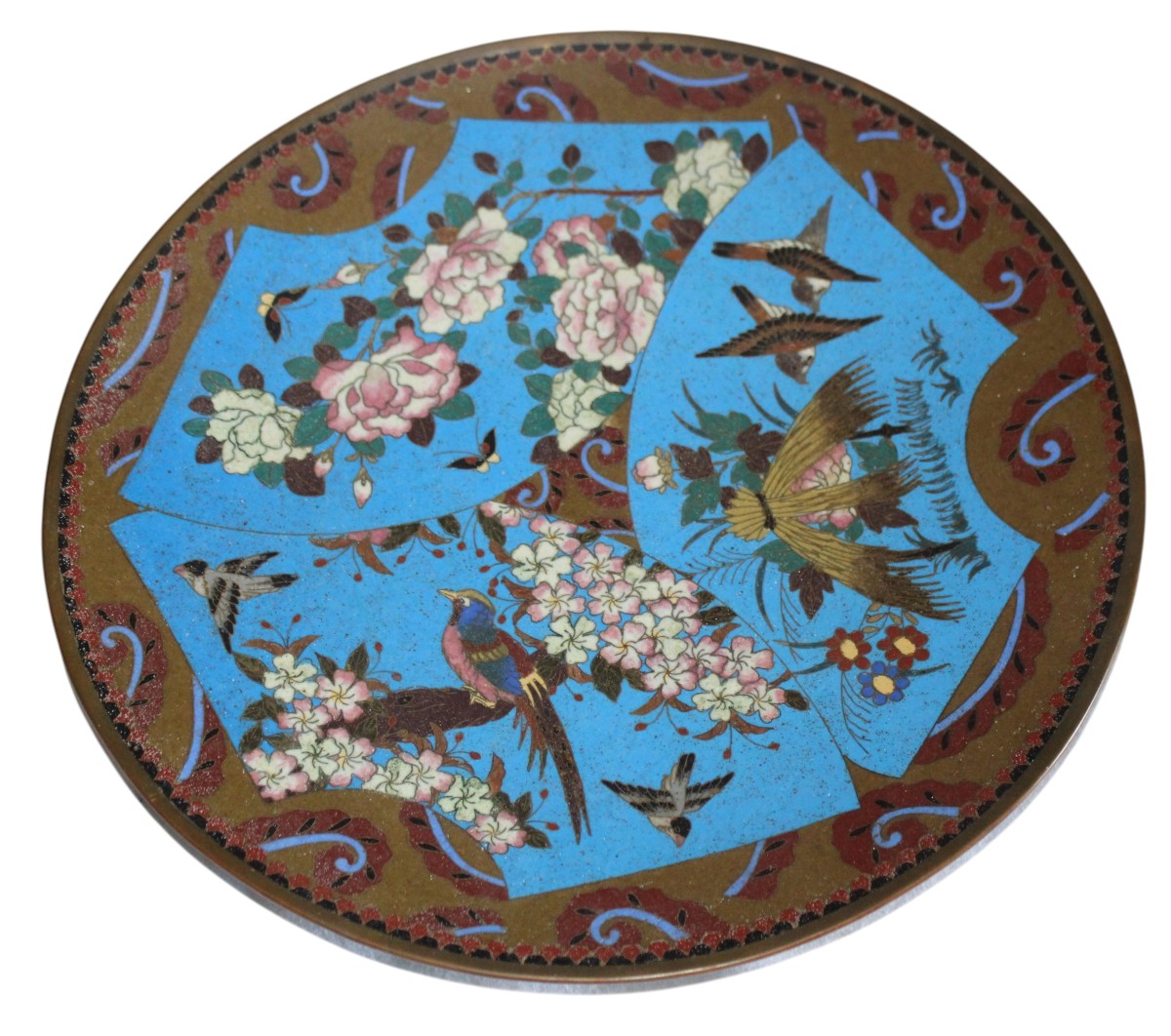 PIATTO CLOISONNè GIAPPONESE, MEIJI PERIODO, FINE DEL XIX SECOLO.-photo-2