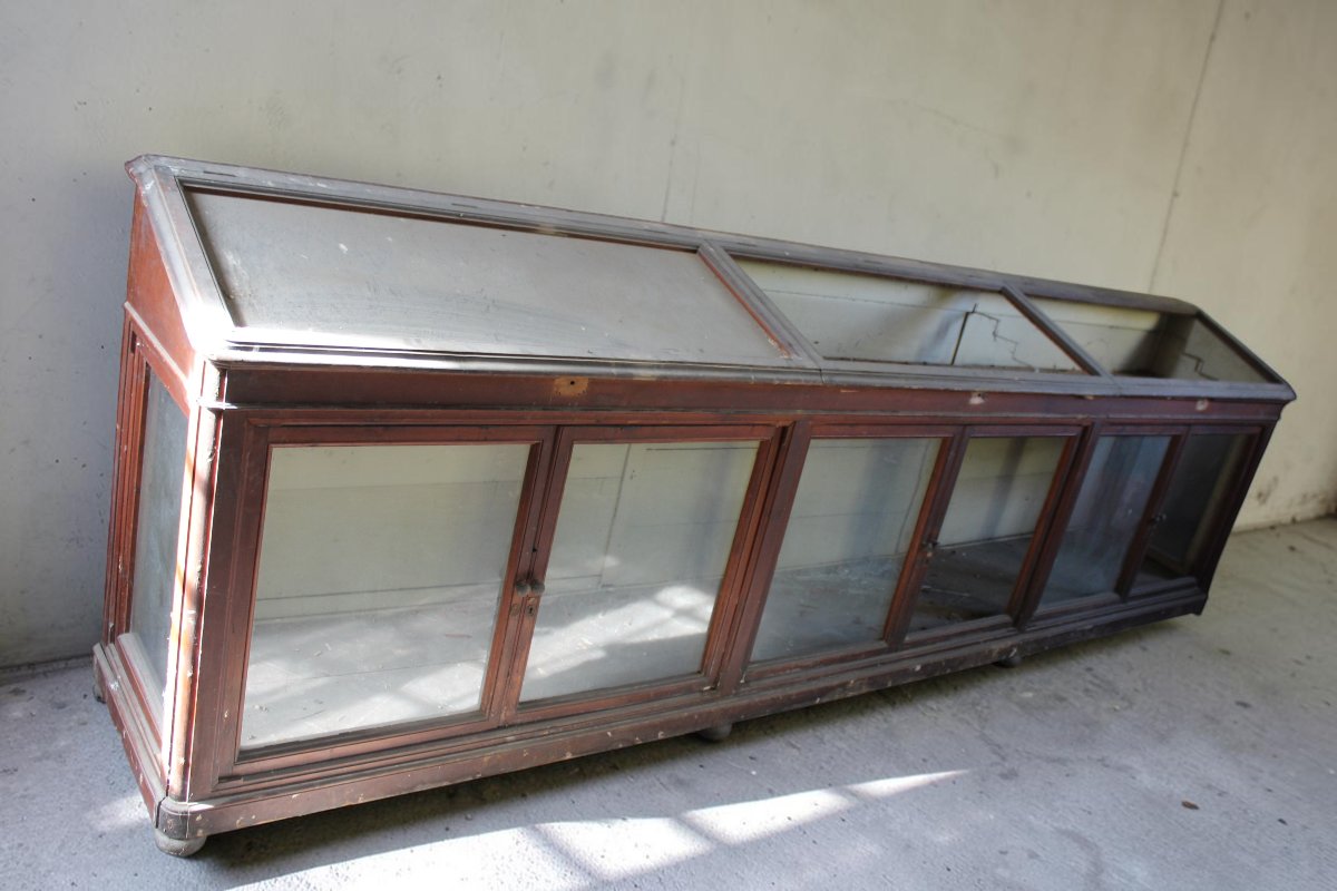 GRANDE VETRINA D'ESPOSIZIONE, QUATTRO METRI DI LUNGHEZZA, INIZIO '900.-photo-3