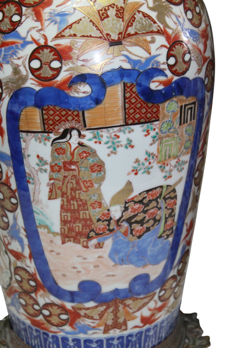 COPPIA DI GRANDI VASI GIAPPONESI A DECORO IMARI, MEIJI PERIODO, FINE XIX SECOLO.-photo-3