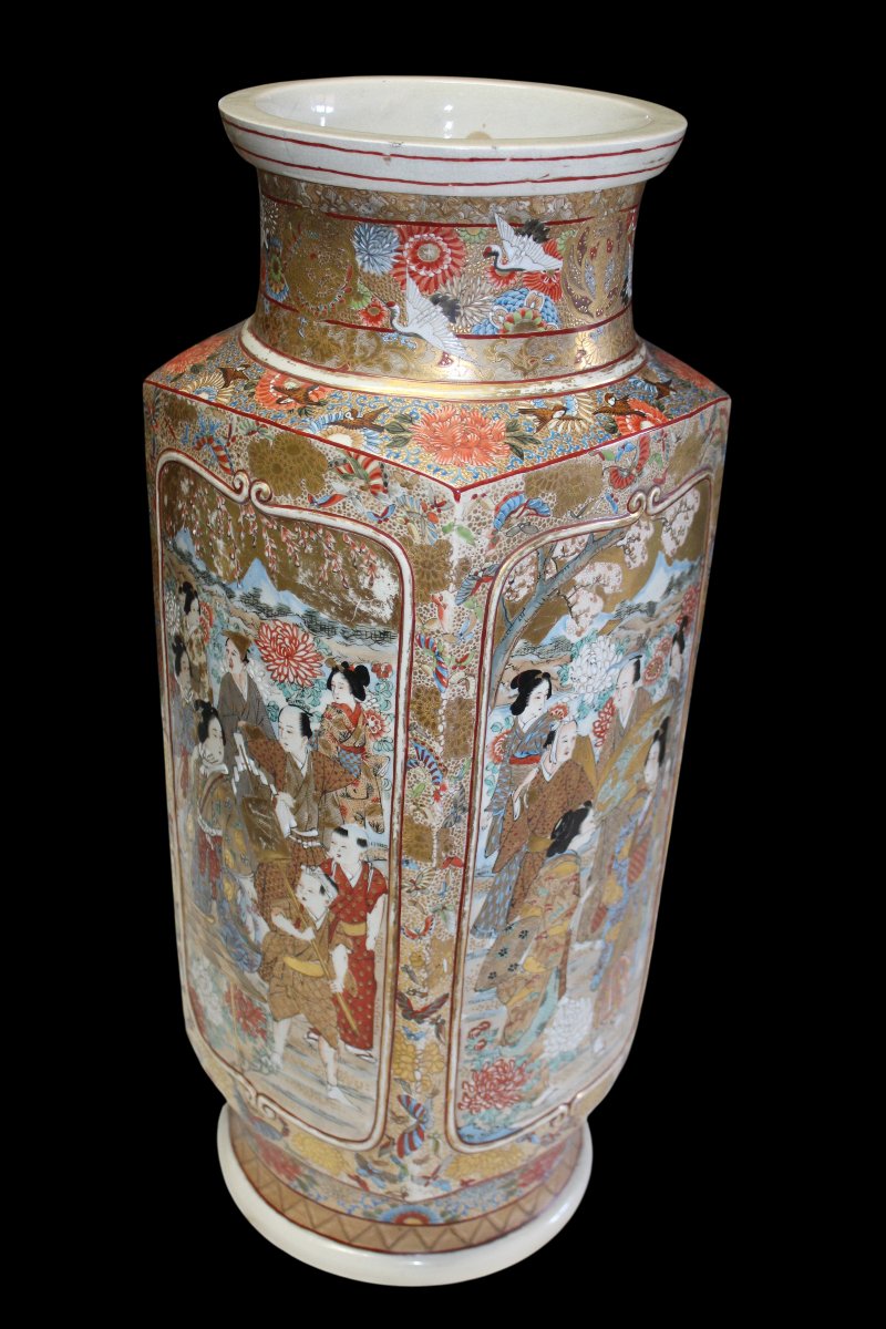 GRANDE VASO SATSUMA, MEIJI PERIODO, GIAPPONE FINE DEL XIX SECOLO.