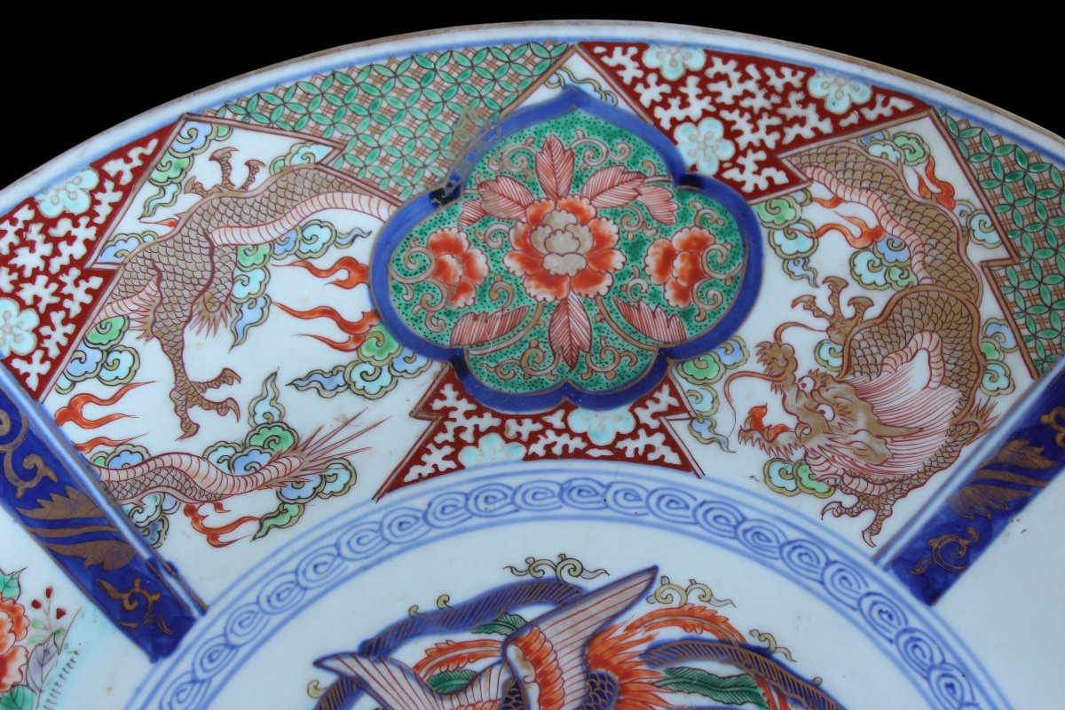 GRANDE PIATTO IN PORCELLANA GIAPPONESE IMARI, MEIJI PERIODO, FINE XIX SECOLO.-photo-4