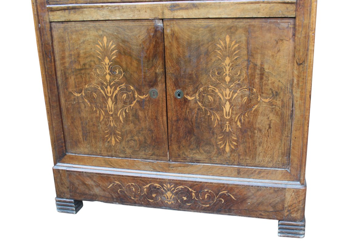 SECRETAIRE INTARSIATO LUIGI FILIPPO, METà DEL XIX SECOLO.-photo-2