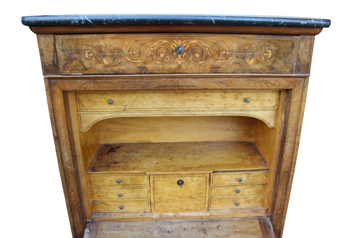 SECRETAIRE INTARSIATO LUIGI FILIPPO, METà DEL XIX SECOLO.-photo-1