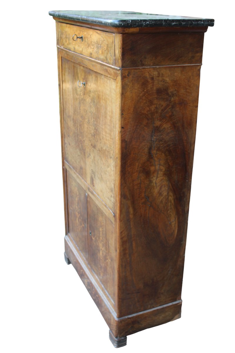 SECRETAIRE INTARSIATO LUIGI FILIPPO, METà DEL XIX SECOLO.-photo-3