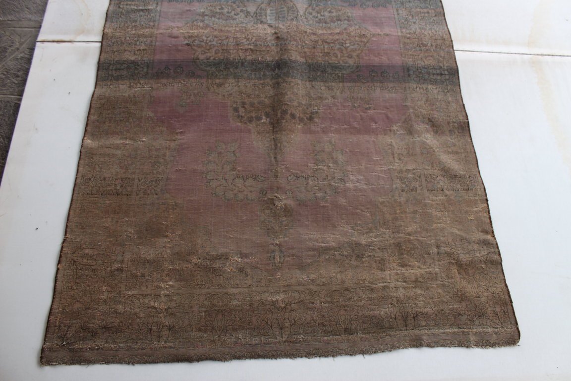 Rare Tapis Kashan Antique En Soie (antique Silk Kashan Carpet) Debut XX Siecle-photo-4